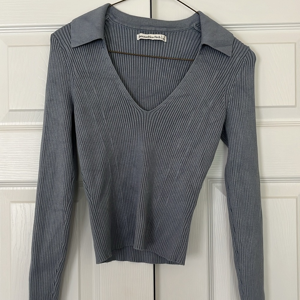 Abercrombie Long Sleeve Ribbed Collared Sweater